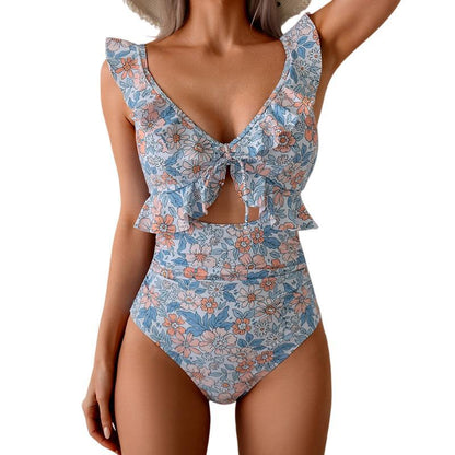 🏖️Promoção de Verão com 50% de desconto🌊 Maiô Aqua Eve com Controle de Barriga💃Decote em V que valoriza a silhueta🩱Design franzido que afina a silhueta🌸Babado elegante e recorte sofisticado 💕