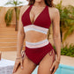 🔥Promoção💥-👙Conjuntos de biquíni com cintura alta e efeito modelador em blocos de cor