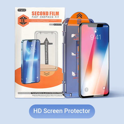 🔥50% DE DESCONTO🔥 Protetor de ecrã em vidro temperado 4K HD/anti-espreitadelas com instalação automática de remoção de pó para iPhone