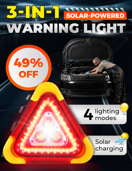🥳PROMOÇÃO QUENTE DE 2026💥MAIS DE 50 MIL UNIDADES VENDIDAS!🚨 Luz de emergência solar triangular 3 em 1 para uso na estrada📱