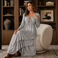 Best seller🏆👗 Vestido midi com folhos e detalhe de coração – Corte em A que realça a silhueta e tecido leve, perfeito para viagens ou encontros.