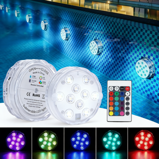 ⏳ÚLTIMO DIA DE PROMOÇÃO: 50% DE DESCONTO!!📢Luzes LED subaquáticas (com controle remoto sem fio)