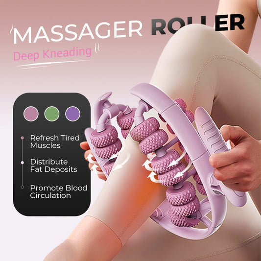 🦵 COMPRE 3 E GANHE 1 GRÁTIS! 💆‍♀️ Rolo massageador para pernas - Alivia a tensão muscular e melhora a circulação, portátil para uso doméstico/no escritório ✨📦