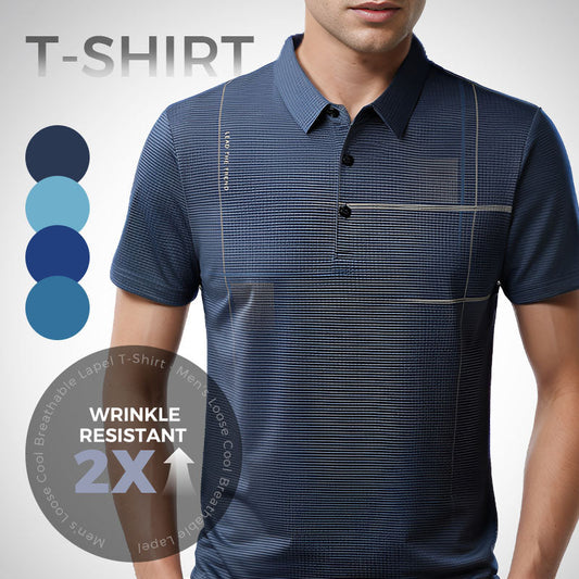 👔 Hübsches Polohemd für Männer - Kaufen Sie 3 und erhalten Sie 1 gratis👕Lockeres, kühles, atmungsaktives T-Shirt mit Revers für Männer