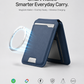 Carteira inteligente MagSafe em pele Nappa genuína – com Apple Find My™ e Google Find Hub™, proteção RFID e carregamento sem fios.
