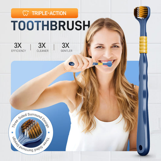 🔥Novidades 2026: 50% de desconto por tempo limitado!🦷Escova de dentes de limpeza multi-ângulo com três cabeças