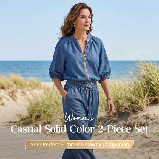 🔥 Promoção imperdível: 49% de desconto 🔥 Conjunto de fato de treino casual de duas peças para mulher, em cor lisa