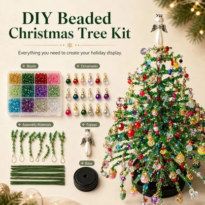 🎄✨ Kit Árvore de Natal com Missangas Faça Você Mesmo – 🎅Crie a sua própria decoração natalícia brilhante