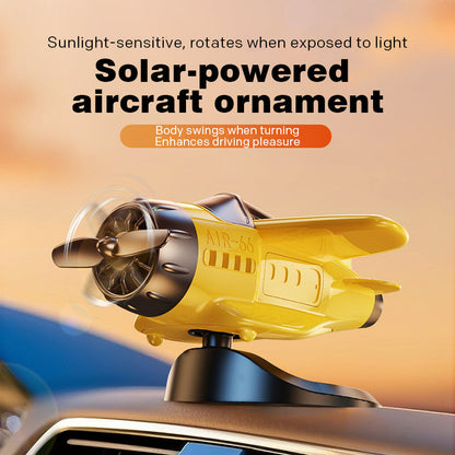 🔥Enfeites de carro em formato de avião movidos a energia solar