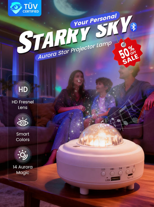 🌌 50% OFF! ✨ Projetor Northern Lights Aurora – Aproveite o céu estrelado em casa ✨