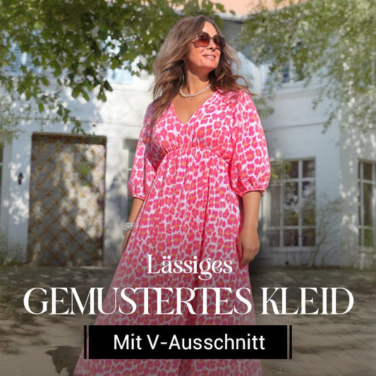 🏖️Sommer-Sonderverkauf 50% Rabatt!!🎀Damenkleid mit V-Ausschnitt und Druck