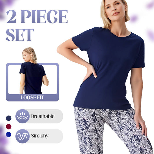 Conjunto de duas peças casual para mulher, ideal para as férias