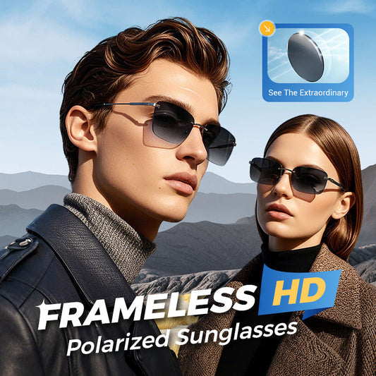 Óculos de sol polarizados de alta definição sem armação, elegantes, para homem