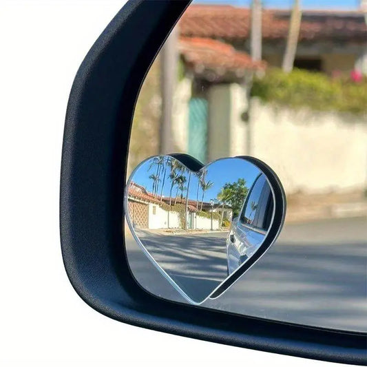Espelho retrovisor em forma de coração para ângulo morto, espelho retrovisor lateral para automóvel, espelho retrovisor lateral universal tipo colar, acessórios exteriores para automóveis, SUV, camiões, presentes para homens, veículos, automóveis