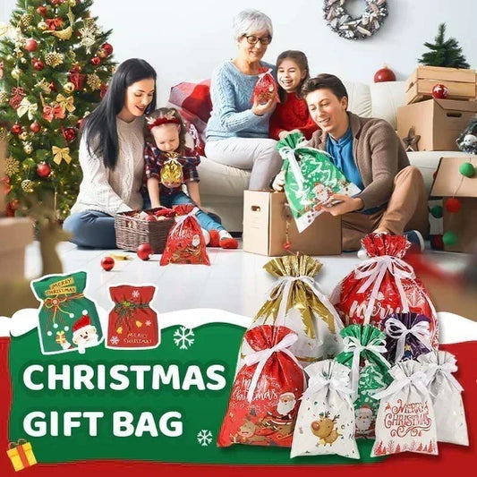 🏆Mais de 50 mil vendidos! 🔥Promoção de Natal com 50% de desconto🎅Sacos de Natal com fecho de cordão (Biodegradáveis)🎁
