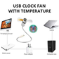 Ventoinha USB com display LED de relógio