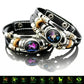 ⭐ 50% DESCONTO AGORA! 🐾 Pulseira em pele com signos do zodíaco que brilha no escuro – Brilha à noite, ajustável e unissexo – Perfeita para os amantes do zodíaco e para usar no dia a dia ✨