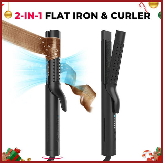 Alisador e modelador de cabelo 2 em 1 AIRFLOW – Modelador com jato de ar frio a 360° e revestimento de turmalina