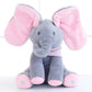 🐘🎶Elefante de Pelúcia Cantor Peek-A-Boo – Animal de Pelúcia Musical Interativo