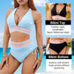 🔥Promoção💥-👙Conjuntos de biquíni com cintura alta e efeito modelador em blocos de cor