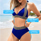 🔥Fato de banho feminino sexy com decote em V e padrão ondulado para as férias