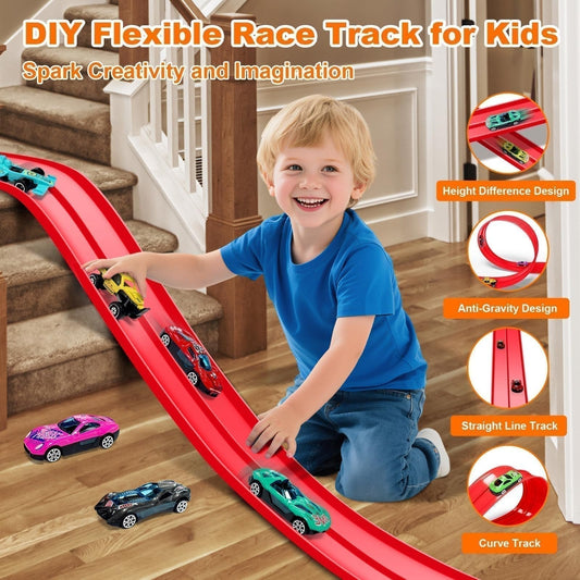 🎁 Presente surpresa 2026: Brinquedo de corrida DIY Hot Wheels Racetrack 🚗✨