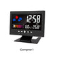 Despertador de mesa LED digital com monitor de temperatura e humidade e previsão meteorológica.