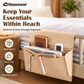 🛏️50% de desconto já! Bolsa organizadora de cabeceira com múltiplos bolsos – Organizador suspenso em feltro para beliches e dormitórios; ideal para guardar tablet, livro, telemóvel e artigos de papelaria.