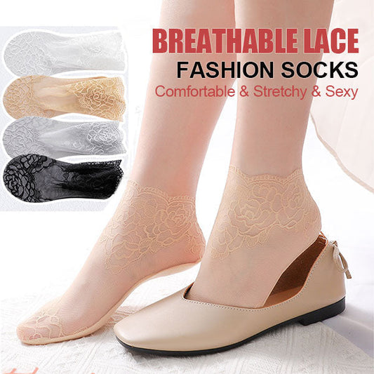 Meias de renda femininas (5 pares)