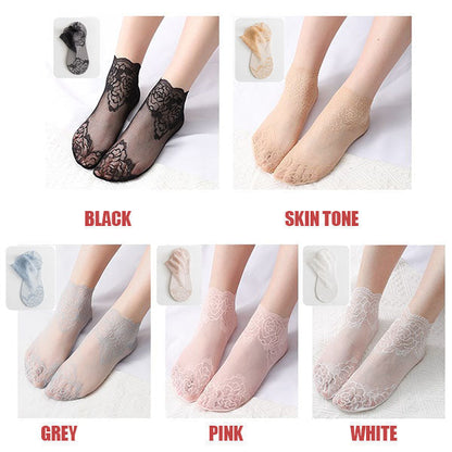 Meias de renda femininas (5 pares)