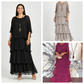 💎 -50% OFERTA LIMITADA! 💎 Vestido Maxi Artístico – Corte Largo, Design Batwing e Elegância Fluida