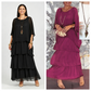 💎 -50% OFERTA LIMITADA! 💎 Vestido Maxi Artístico – Corte Largo, Design Batwing e Elegância Fluida