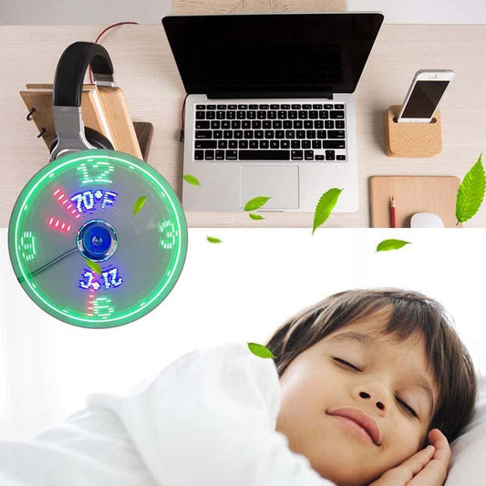 Ventoinha USB com display LED de relógio