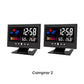 Despertador de mesa LED digital com monitor de temperatura e humidade e previsão meteorológica.