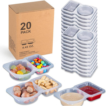 🔥PROMOÇÃO DE ÚLTIMO DIA - 50% DESCONTO🔥 Potes para Snacks com Dupla Divisória e Tampa