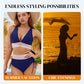 🔥Promoção💥-👙Conjuntos de biquíni com cintura alta e efeito modelador em blocos de cor