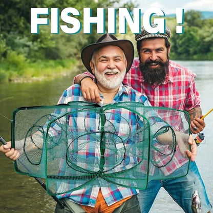 🚨 50% DE DESCONTO! 🚨 Rede dobrável automática para pescadores – rede de pesca em nylon reforçado, rede de pesca com cabo telescópico 🎣✨