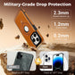 Capa magnética à prova de choques em imitação de couro para iPhone