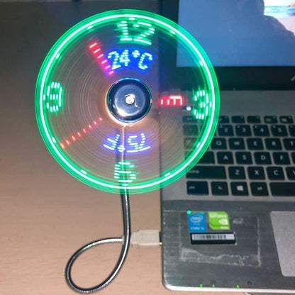 Ventoinha USB com display LED de relógio