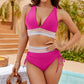🔥Promoção💥-👙Conjuntos de biquíni com cintura alta e efeito modelador em blocos de cor