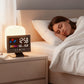Despertador de mesa LED digital com monitor de temperatura e humidade e previsão meteorológica.