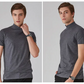 🆒40% DE DESCONTO👕Camiseta masculina de gola alta e corte justo⚡