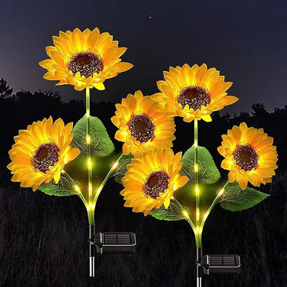 🌻 DESCONTO DE 50% POR TEMPO LIMITADO! ✨ Luzes solares em forma de girassol – Acendimento/apagamento automático, 14 horas de autonomia, à prova de água IP65 ☀️