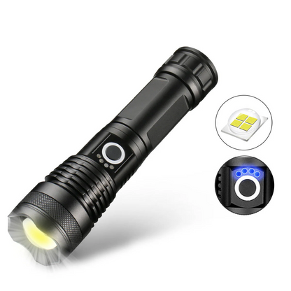 🔦Lanterna tática de 20.000 lúmenes - Feixe extremo e função de carregador portátil⚡