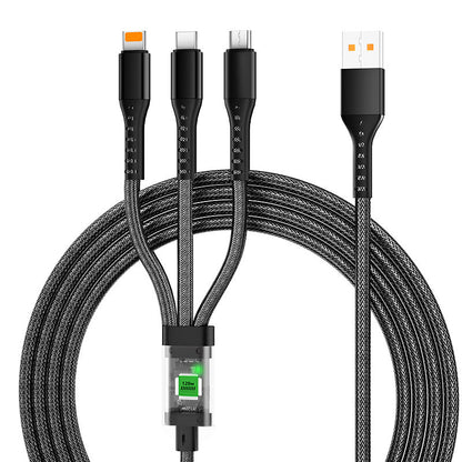 🔋Compre 2 e ganhe 1 GRÁTIS🟔 Cabo de dados 3 em 1 transparente, luminoso e com carregamento super rápido
