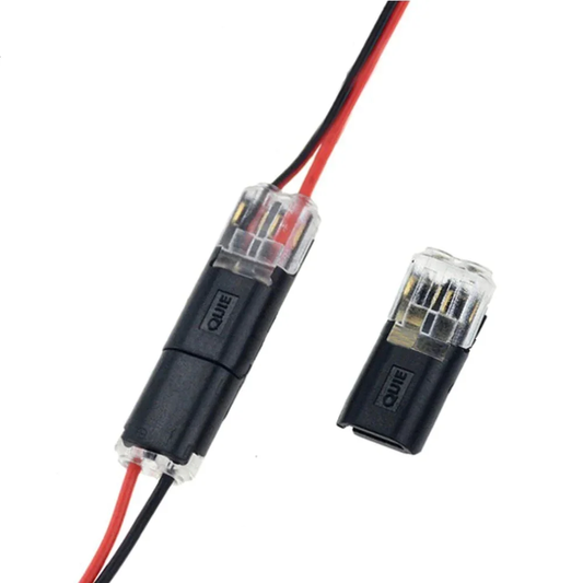 Conector de ficha de dois fios com lingueta de bloqueio