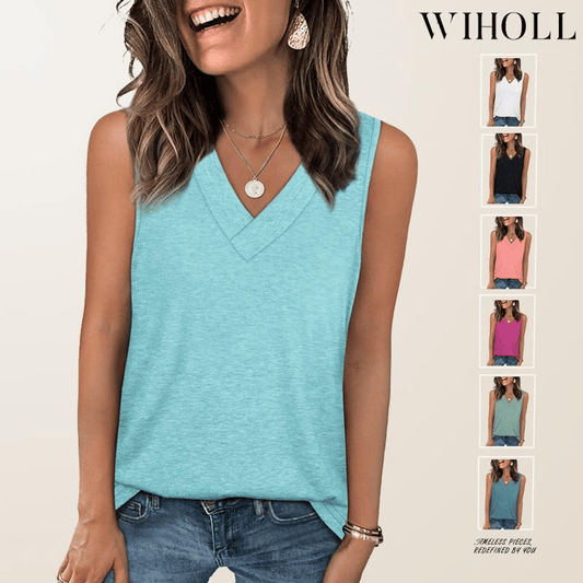 🎁Sommeraktion 50 % RABATT✨Ärmelloses, figurformendes Tanktop mit V-Ausschnitt und lockerer Passform für Damen