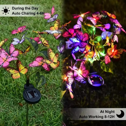 🦋Luzes solares para exterior em forma de borboleta💐
