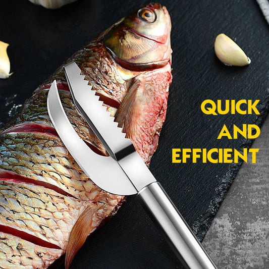 ✨Compre Mais, Poupe Mais✨Faca para Escamas de Peixe 3 em 1 em Aço Inoxidável