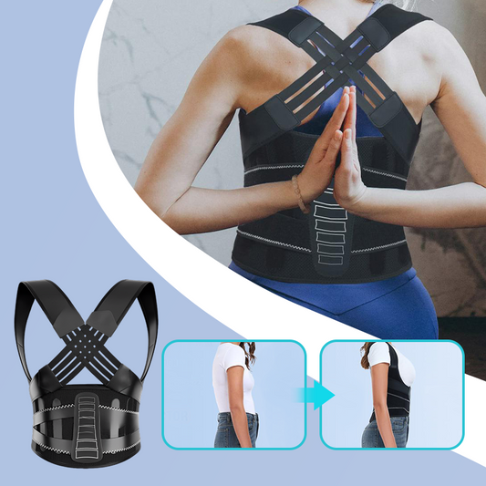 🚶 DESCONTO DE 50% POR TEMPO LIMITADO! ✨ Corretor de postura – Ajustável, apoio para a coluna, alívio da dor nas costas ✨
